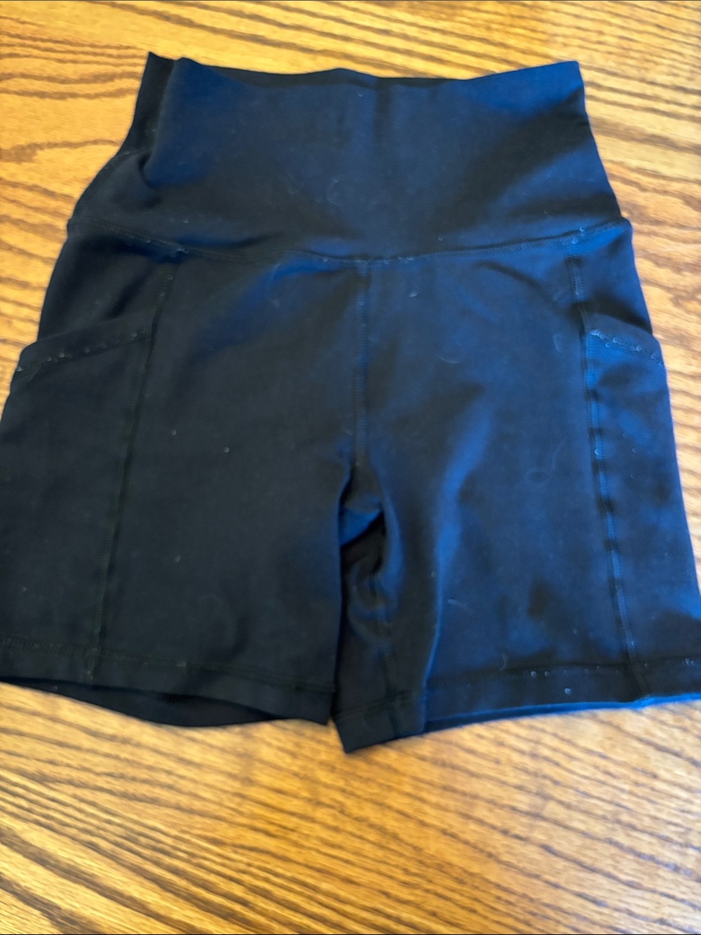aerie Black High-Rise Pocket Workout Shorts